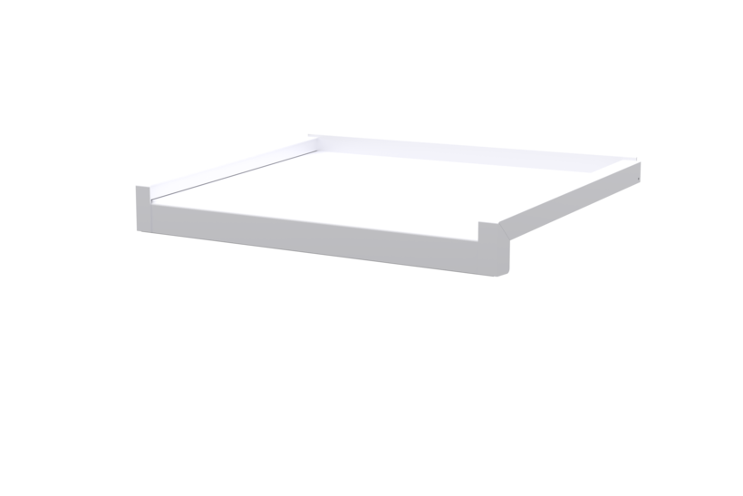 Fensterbank inkl. Gleitabschluss, Farbe Alu blank, Ausladung 340 mm