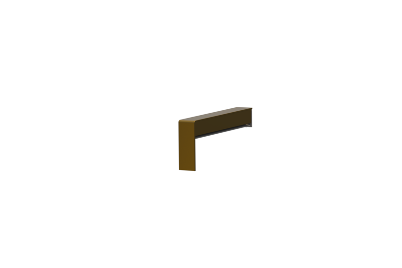 Fensterbankabschluss A 500 V/24, Ansicht link innen, Oberfläche E6/C33, Ausladung 110 mm