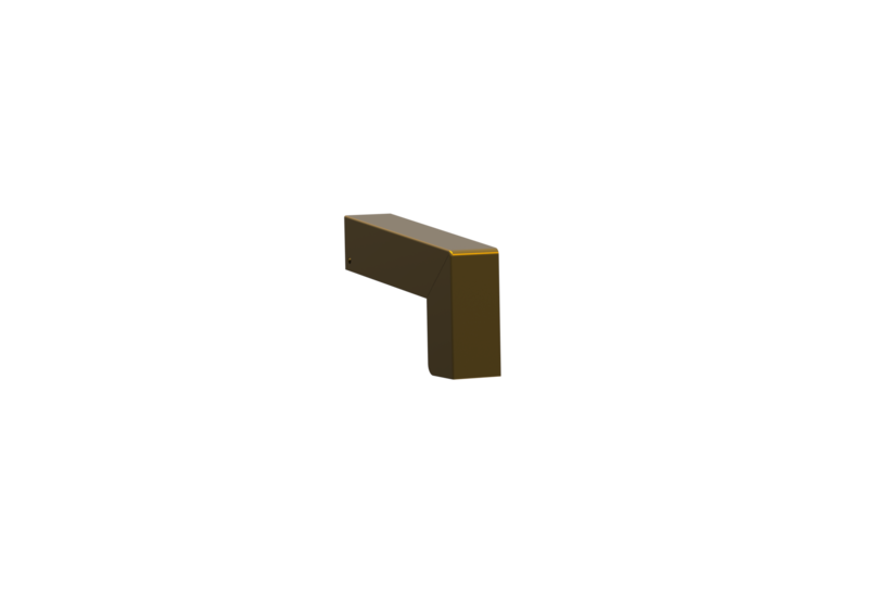 Fensterbankabschluss A 500 V/24, Ansicht link aussen, Oberfläche E6/C33, Ausladung 110 mm