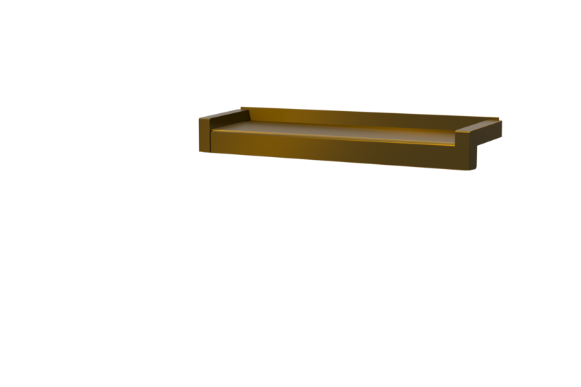 Fensterbank inkl. Gleitabschluss, Farbe E6/C33, Ausladung 110 mm