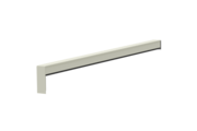 Gleitabschluss A 500 V, Farbe RAL 9016, Ausrichtung rechts, Ansicht innen, Ausladung 400 mm