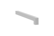Gleitabschluss A 500 V/24, Variante Standard, Oberfläche Alu blank, Ausrichtung links, Ansicht aussen, Ausladung 310 mm