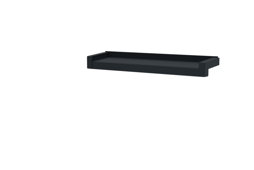 Fensterbank, Variante Standard, inklusive Gleitabschluss,Oberfläche RAL 7016 Ausladung 110 mm
