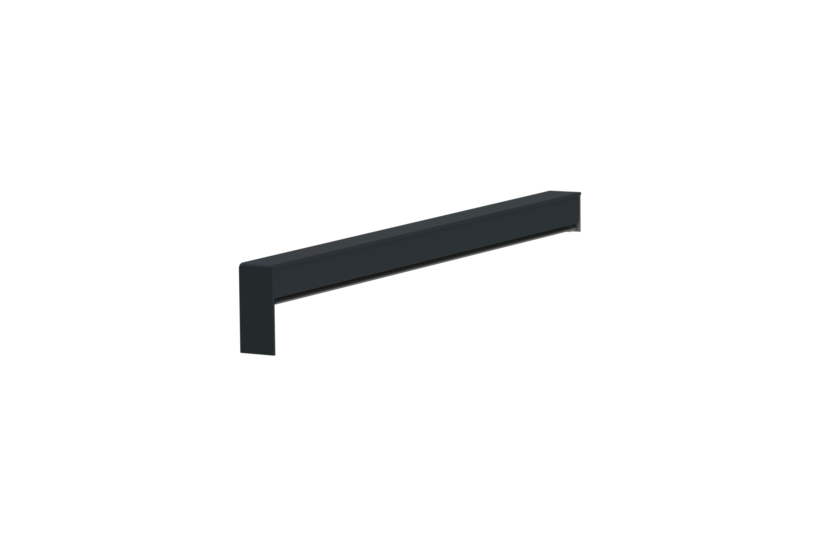 Gleitabschluss A 500 V/24, Variante Standard, Oberfläche RAL 7016, Ausrichtung rechts, Ansicht aussen, Ausladung 270 mm