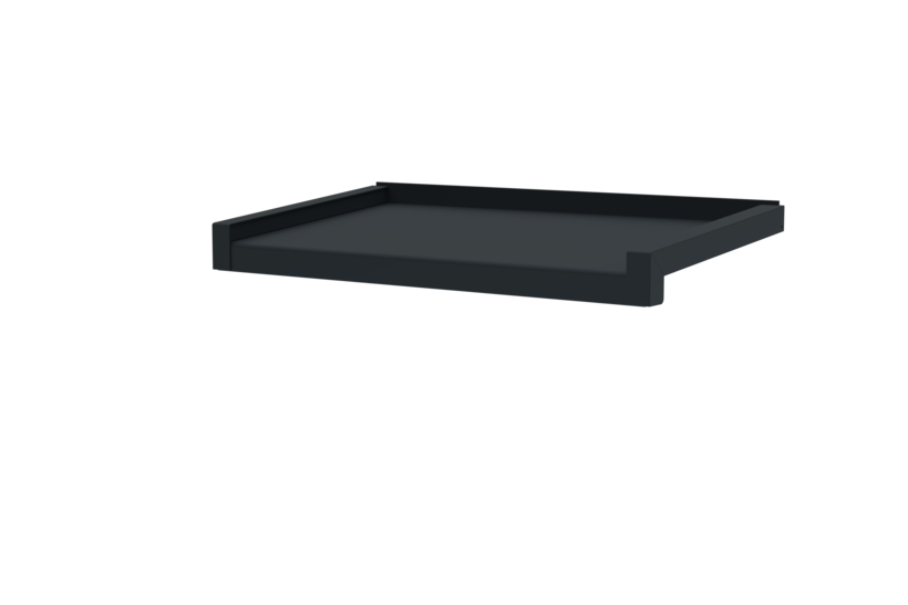 Fensterbank, Variante Standard, inklusive Gleitabschluss,Oberfläche RAL 7016 Ausladung 270 m