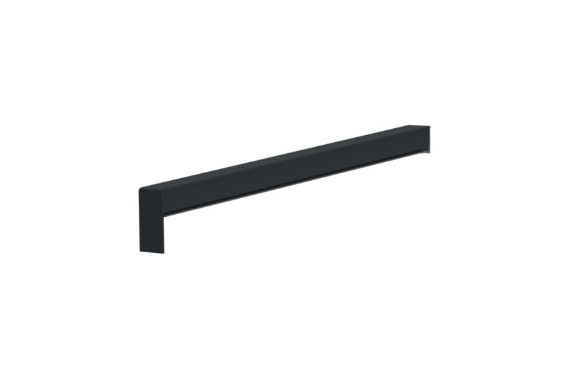 Gleitabschluss A 500 V/24, Variante Standard, Oberfläche RAL 7016, Ausrichtung rechts, Ansicht aussen, Ausladung 330 mm