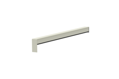 Gleitabschluss A 500 V/24, Variante Standard, Oberfläche RAL 9016, Ausrichtung links, Ansicht innen, Ausladung 310 mm