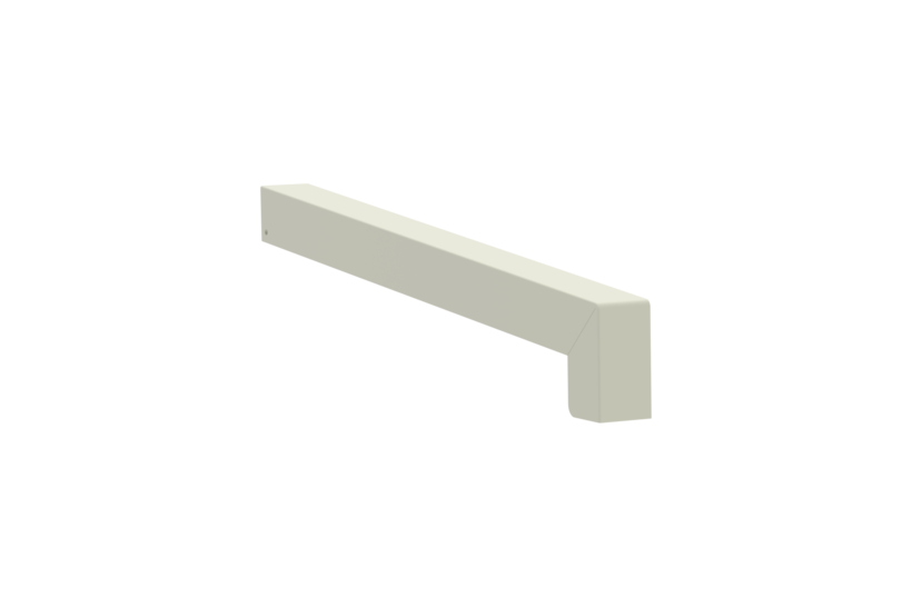 Gleitabschluss A 500 V/24, Variante Standard, Oberfläche RAL 9016, Ausrichtung links, Ansicht aussen, Ausladung 310 mm