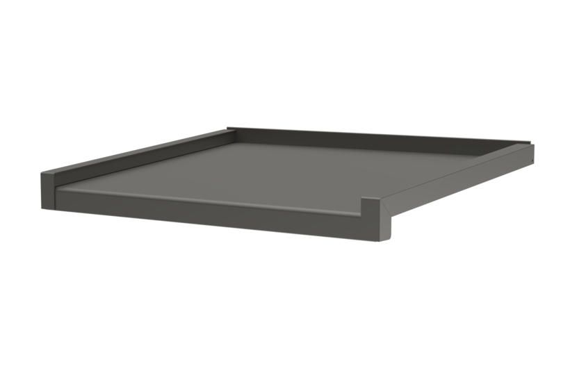 Produktbild Fensterbank Zubehör Gleitabschluss A 500 V/24 390 mm 30 mm Graualuminium HWF MATT Links