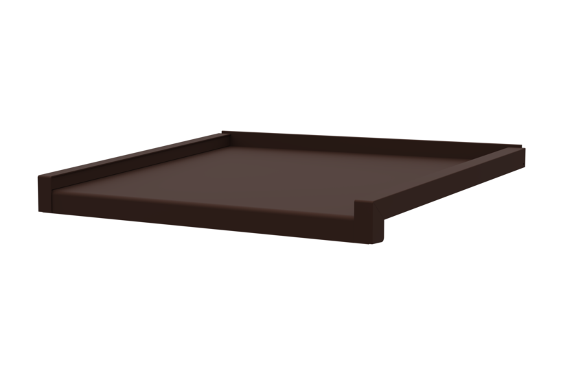 Produktbild Fensterbank Zubehör Gleitabschluss A 500 V/24 390 mm 30 mm Schokoladenbraun HWF MATT Links
