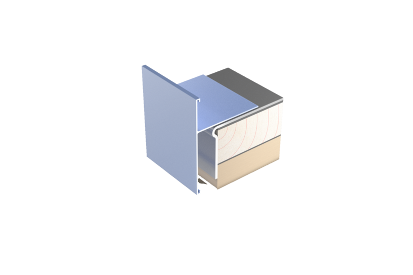 Flat roof end Ortangsverkleidung OV 21, blank aluminum