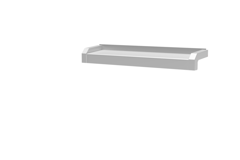 Fensterbank, Variante Softline Plus, inklusive Fensterbank Abschluss A600 GS/24, Oberfläche Alu blank Ausladung 110 mm
