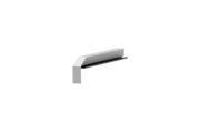 Fensterbankabschluss A 600 GS/24, Variante Standard, Oberfläche Alu blank, Ausrichtung links, Ansicht innen, Ausladung 165 mm
