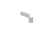 Fensterbankabschluss A 600 GS/24, Variante Standard, Oberfläche Alu blank, Ausrichtung links, Ansicht aussenn, Ausladung 165 mm