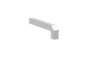 Fensterbankabschluss A 600 GS/24, Variante Standard, Oberfläche Alu blank, Ausrichtung links, Ansicht aussenn, Ausladung 240 mm