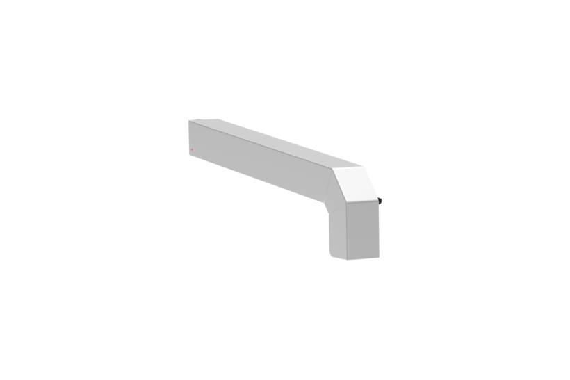 Fensterbankabschluss A 600 GS/24, Variante Standard, Oberfläche Alu blank, Ausrichtung links, Ansicht aussenn, Ausladung 240 mm