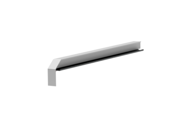 Fensterbankabschluss A 600 GS/24, Variante Standard, Oberfläche Alu blank, Ausrichtung links, Ansicht innen, Ausladung 320 mm
