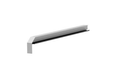 Fensterbankabschluss A 600 GS/24, Variante Standard, Oberfläche Alu blank, Ausrichtung links, Ansicht innen, Ausladung 340 mm