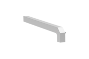 Fensterbankabschluss A 600 GS/24, Variante Standard, Oberfläche Alu blank, Ausrichtung links, Ansicht aussenn, Ausladung 340 mm