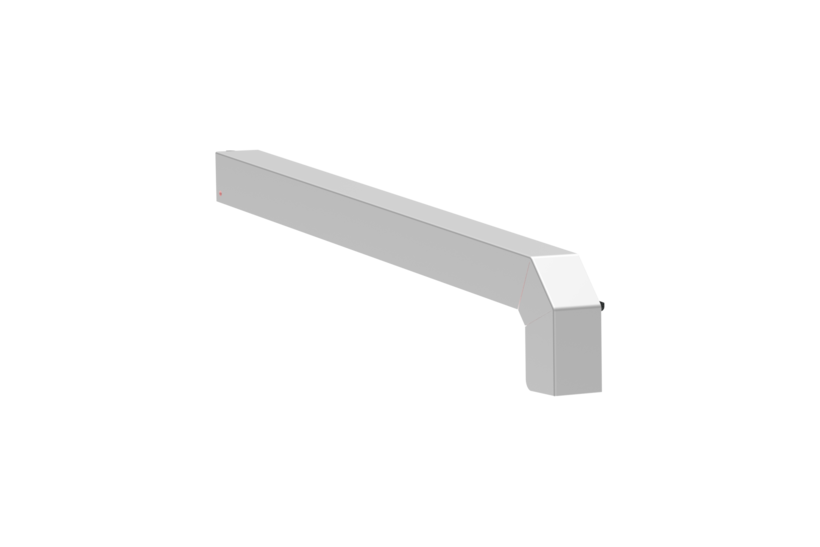 Fensterbankabschluss A 600 GS/24, Variante Standard, Oberfläche Alu blank, Ausrichtung links, Ansicht aussenn, Ausladung 340 mm