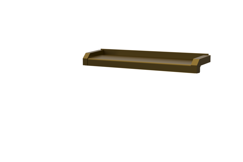 Fensterbank, Variante Standard, inklusive Fensterbank Abschluss A600 GS/24, Oberfläche E6/C33 Ausladung 110 mm