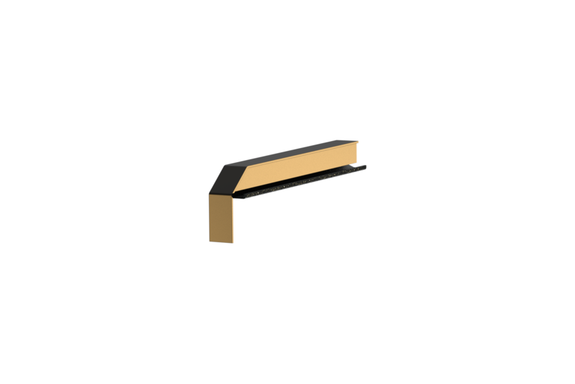 Fensterbankabschluss A 600 GS/24, Variante Softline Plus, Oberfläche E6/C34, Ausrichtung links, Ansicht innen, Ausladung 165 mm