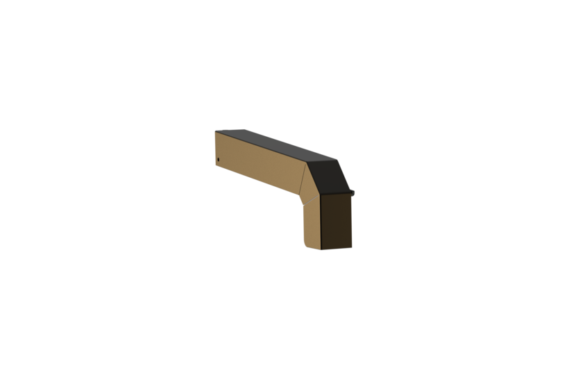 Fensterbankabschluss A 600 GS/24, Variante Softline Plus, Oberfläche E6/C34, Ausrichtung links, Ansicht aussen, Ausladung 165 mm