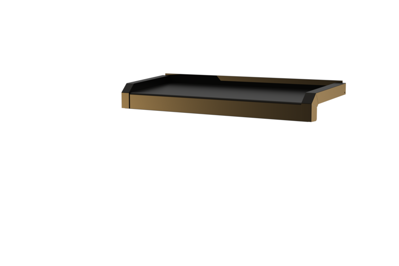 Fensterbank, Variante Softline Plus, inklusive Fensterbank Abschluss A600 GS/24, Oberfläche E6/C34 Ausladung 165 mm