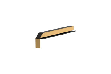 Fensterbankabschluss A 600 GS/24, Variante Softline Plus, Oberfläche E6/C34, Ausrichtung links, Ansicht innen, Ausladung 225 mm