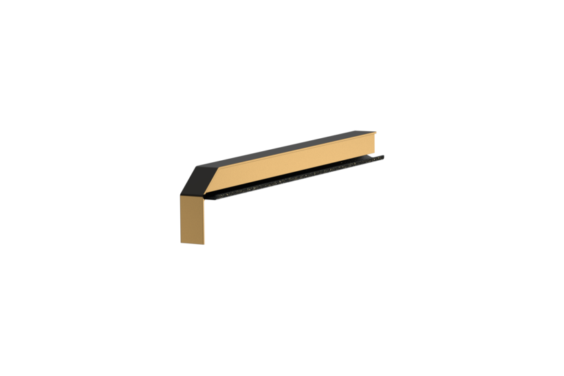 Fensterbankabschluss A 600 GS/24, Variante Softline Plus, Oberfläche E6/C34, Ausrichtung links, Ansicht innen, Ausladung 225 mm