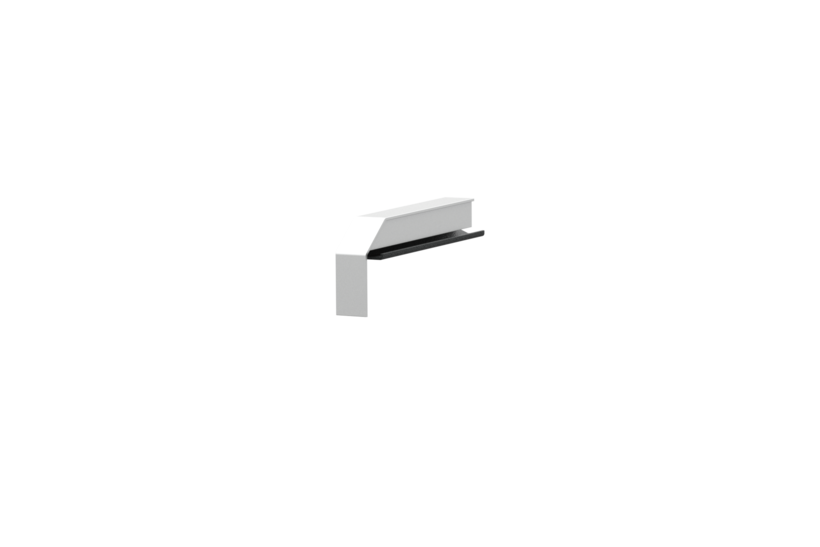 Fensterbankabschluss A 600 GS/24, Variante Softline Plus, Oberfläche E6/EV1, Ausrichtung links, Ansicht innen, Ausladung 110 mm