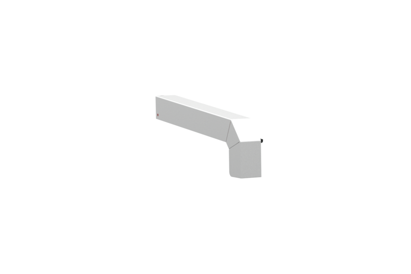 Fensterbankabschluss A 600 GS/24, Variante Softline Plus, Oberfläche E6/EV1, Ausrichtung links, Ansicht aussen, Ausladung 195 mm