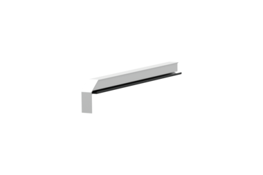 Fensterbankabschluss A 600 GS/24, Variante Softline Plus, Oberfläche E6/EV1, Ausrichtung links, Ansicht innen, Ausladung 260 mm