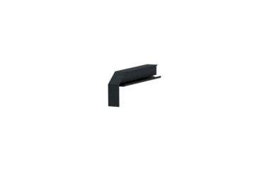 Fensterbankabschluss A 600 GS/24, Variante Softline Plus, Oberfläche RAL 7016, Ausrichtung links, Ansicht innen, Ausladung 110 mm