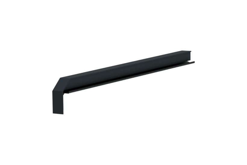 Fensterbankabschluss A 600 GS/24, Variante Softline Plus, Oberfläche RAL 7016, Ausrichtung links, Ansicht innen, Ausladung 360 mm