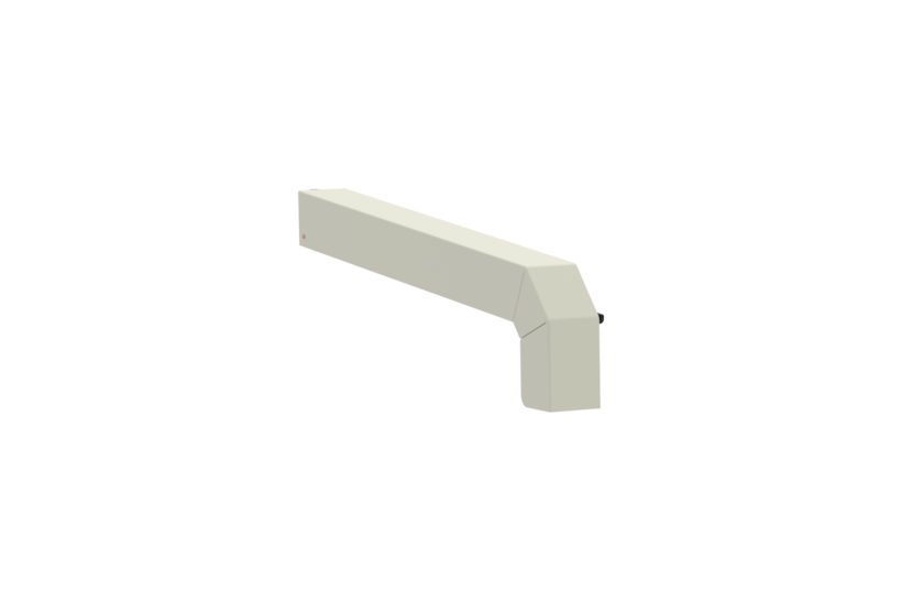 Fensterbankabschluss A 600 GS/24, Variante Softline Plus , Oberfläche RAL 9016, Ausrichtung links, Ansicht aussen, Ausladung 240 mm