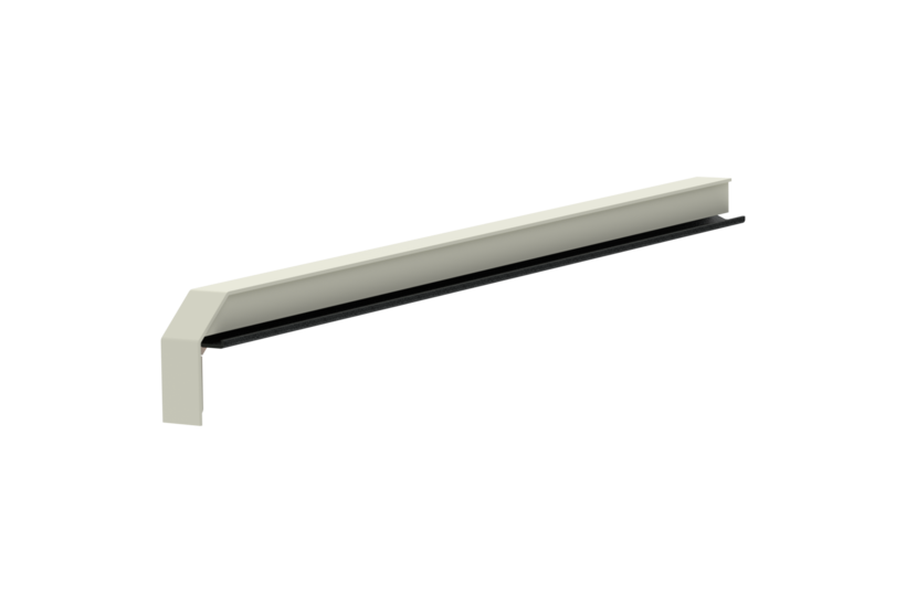 Fensterbankabschluss A 600 GS/24, Variante Softline Plus , Oberfläche RAL 9016, Ausrichtung links, Ansicht innen, Ausladung 400 mm