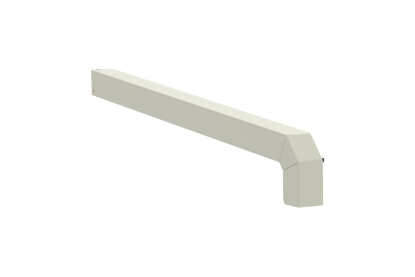 Fensterbankabschluss A 600 GS/24, Variante Softline Plus , Oberfläche RAL 9016, Ausrichtung links, Ansicht aussen, Ausladung 400 mm