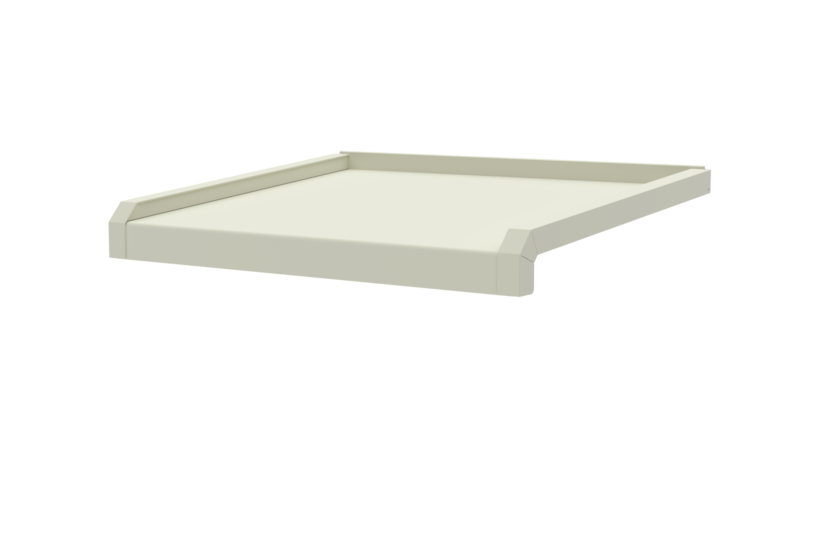 Fensterbank, Variante Softline Plus, inklusive Fensterbank Abschluss A600 GS/24, Oberfläche RAL 9016 Ausladung 400 mm