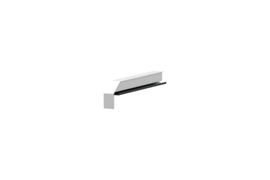 Fensterbankabschluss A600GS/24, Variante Standard, Oberfläche E6/EV1, Ausrichtung links, Ansicht innen, Ausladung 150 mm
