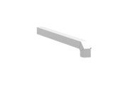 Fensterbankabschluss A600GS/24, Variante Standard, Oberfläche E6/EV1, Ausrichtung links, Ansicht aussen, Ausladung 330 mm