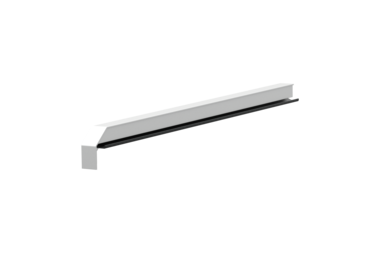 Fensterbankabschluss A600GS/24, Variante Standard, Oberfläche E6/EV1, Ausrichtung links, Ansicht innen, Ausladung 390 mm