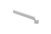 Fensterbankabschluss A600GS/24, Variante Standard, Oberfläche E6/EV1, Ausrichtung links, Ansicht aussen, Ausladung 390 mm