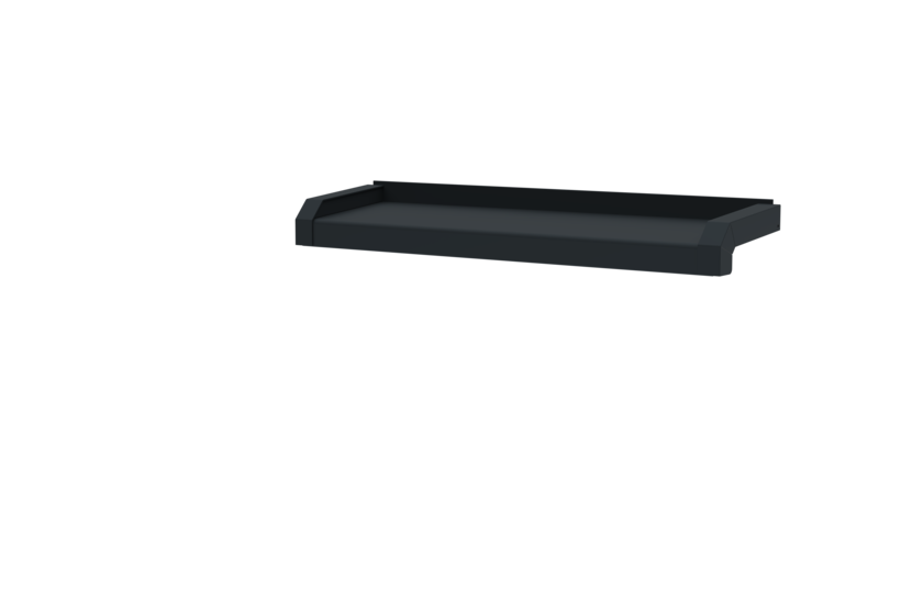 Fensterbank inklusive Fensterbankabschluss A600GS/24, Variante Standard, Oberfläche RAL 7016, Ausladung 130 mm