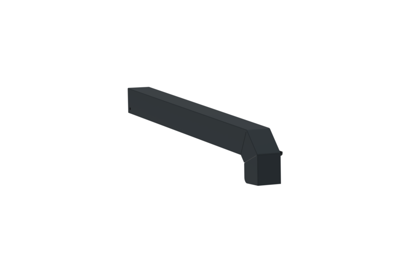 Fensterbankabschluss A600GS/24, Variante Standard, Ausrichtung links, Oberfläche RAL 7016, Ansicht aussen, Ausladung 270 mm