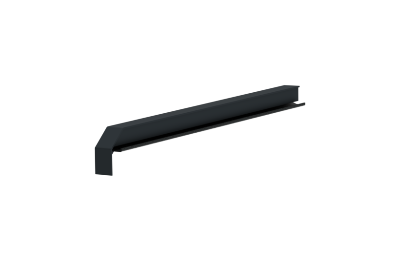 Fensterbankabschluss A600GS/24, Variante Standard, Ausrichtung links, Oberfläche RAL 7016, Ansicht innen, Ausladung 330 mm