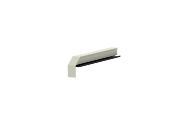 Fensterbankabschluss A600GS/24, Variante Standard, Oberfläche RAL 9016, Ausrichtung links, Ansicht innen, Ausladung 170 mm