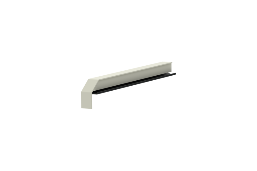 Window sill trim A600GS/24, standard version, surface RAL 9016, left-hand alignment, internal view, projection 230 mm