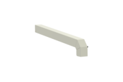 Fensterbankabschluss A600GS/24, Variante Standard, Oberfläche RAL 9016, Ausrichtung links, Ansicht aussen, Ausladung 310 mm