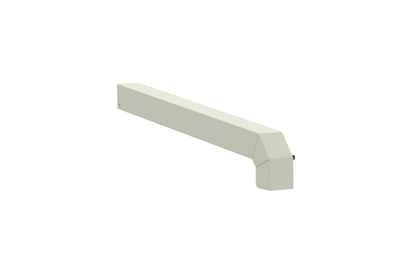Fensterbankabschluss A600GS/24, Variante Standard, Oberfläche RAL 9016, Ausrichtung links, Ansicht aussen, Ausladung 310 mm